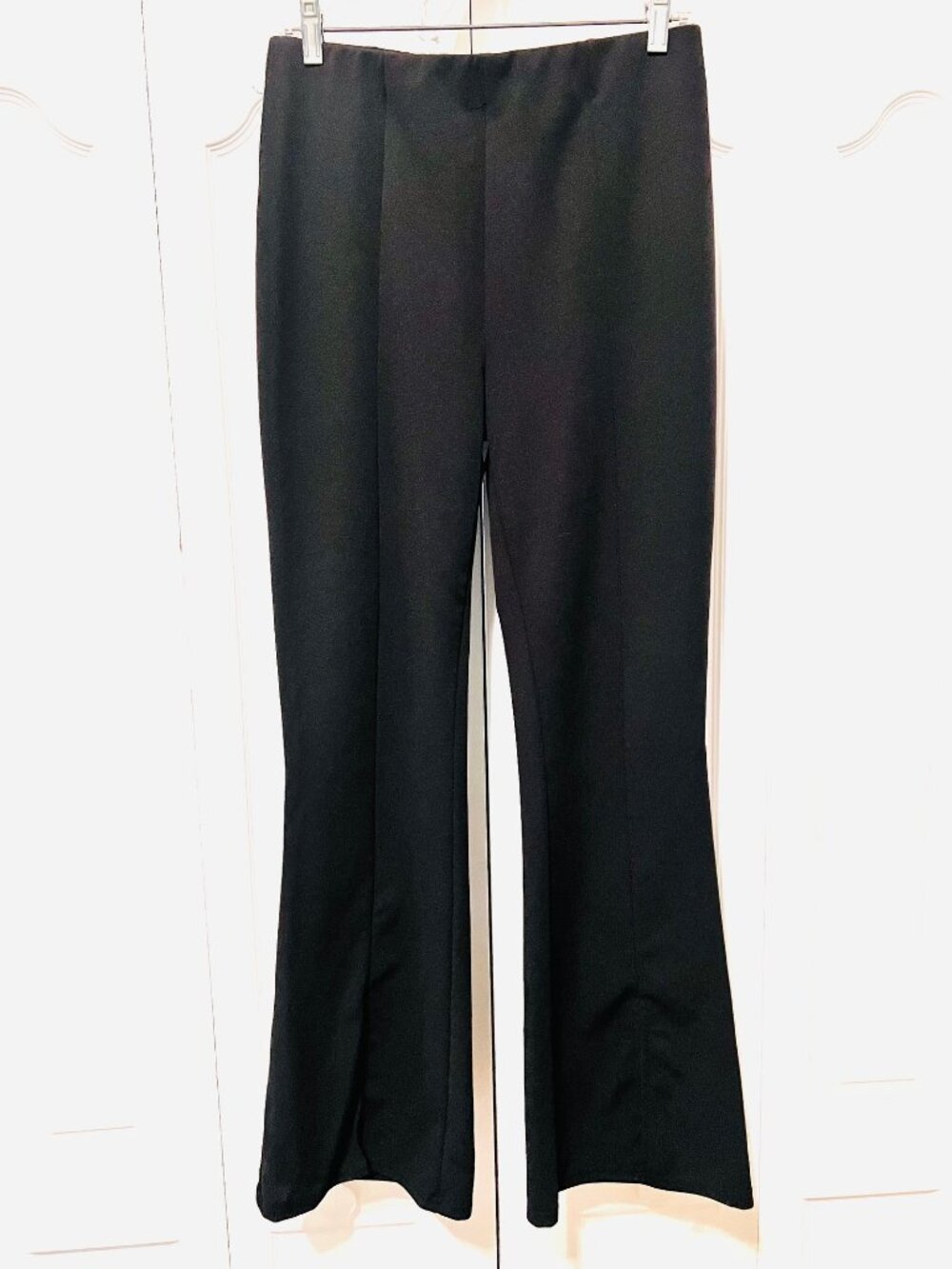SOHO Apparel Young Contemporary Black Stretch Pull On pants-Flare/slits-LG Jrs.